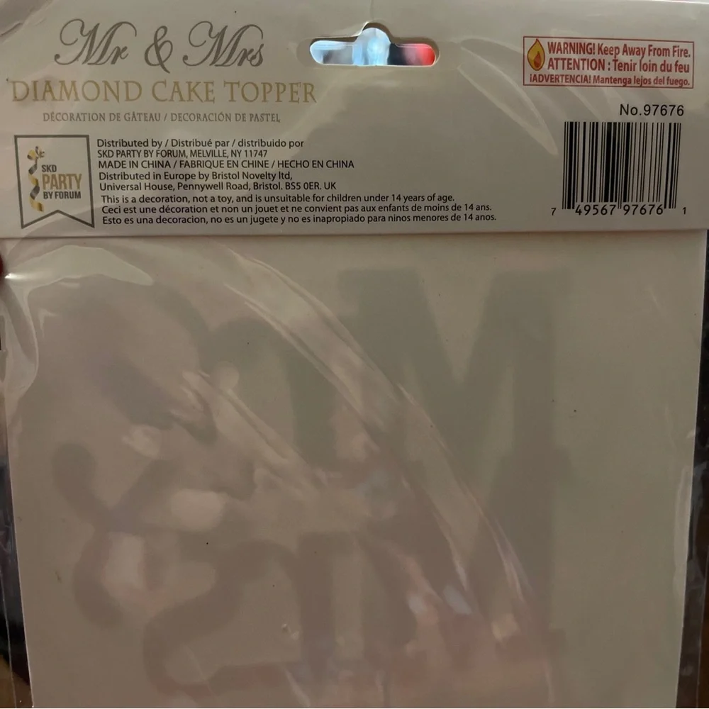 Diamond Glitter Mr & Mrs Cake Topper, Rose Gold, 6-1/2-Inch (Rose Gold)